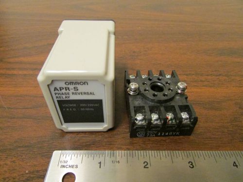 Omron APR-S Phase Reversal Relay 200-220VAC On DIN Base NOS