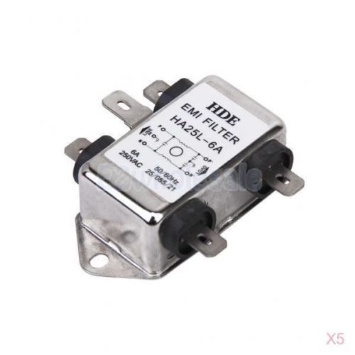 5x Power EMI Filter HA25L-6A for Data Lines Adapter USB Hub 50/60Hz 250V AC 6A