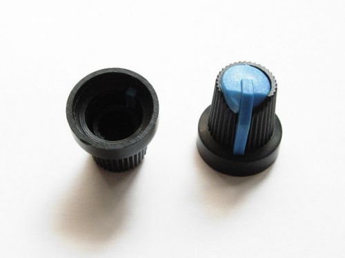 50pcs Plastic Knobs VOLUME TONE CONTROL KNOB 17mmX15mm Black-Blue