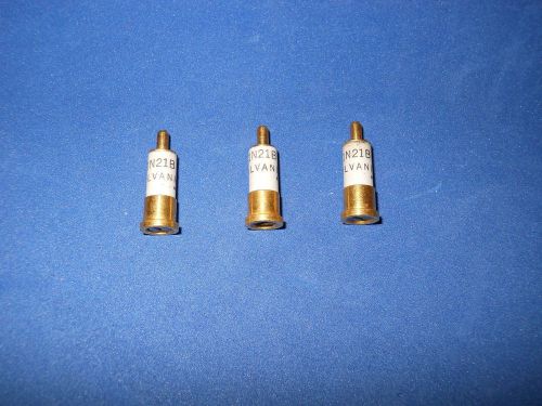 3 USED VINTAGE SYLVANIA 1N21B MICROWAVE MIXER DIODES, GOLD PLATED CONNECTIONS