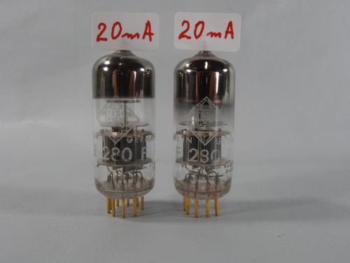 Matched pair 2 x telefunken e280f vacuum pentode tubes // gold pin // strong !! for sale