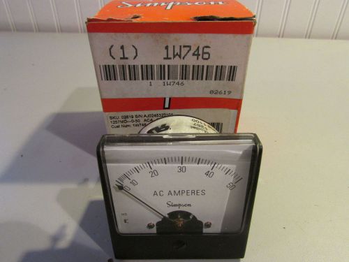 Simpson AC Amperes Meter Model 1257 0-50AC