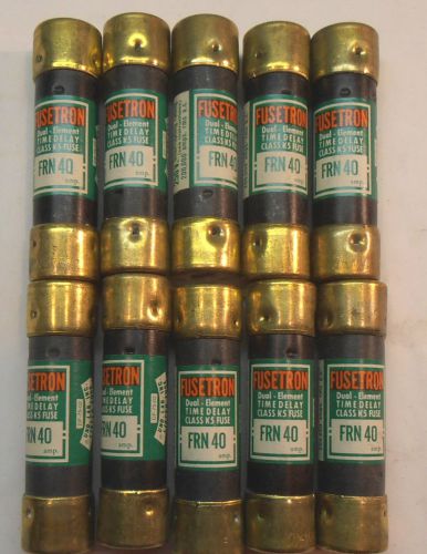 LOT OF 10 FUSETRON TIME DELAY CLASS K5 FUSE FRN 40 DUAL ELEMENT USED