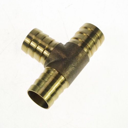 (1) 3 Ways 19mm Tee Hose  Barb Barbed Brass  Fitting Adapter Coupler Connector