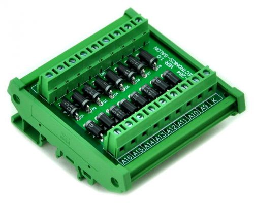 Din rail mount 3 amp 1000v common cathode 16 diode network module, 1n5408. for sale