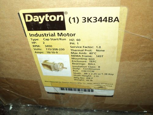 Dayton motor 2 hp ,3450 rpm, 145t , 115/208/230 volt , 1 phase , general purpose for sale