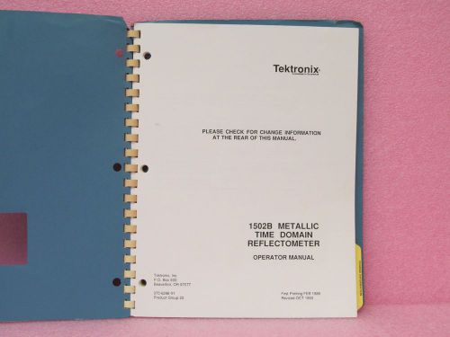 Tektronix 1502B Time Domain Reflectometer Operation Manual (Rev. 10/90)