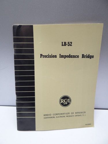 Vintage RCA Commercial Electronic Prod Precision Impedance Bridge Instructions