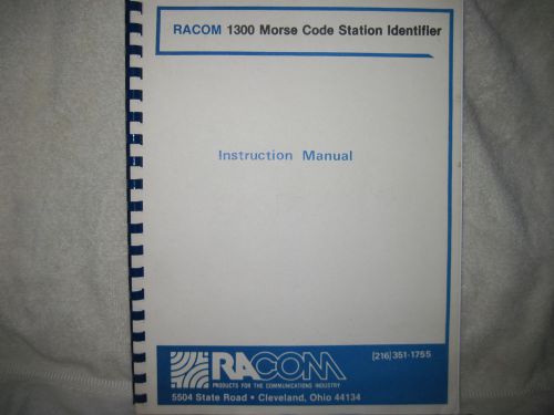 Racom 1300 Morse code station identifier instruction Manual