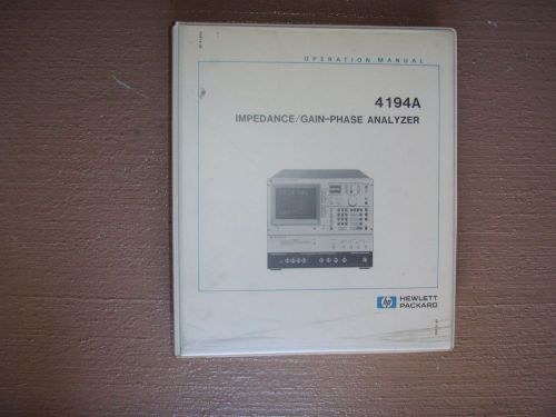 HP 4194A Impedance Gain-Phase Operating  Manual