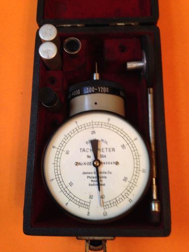 Vintage James G. Biddle Hand Held Tachometer 30-12,000 RPM Made in Switzerland