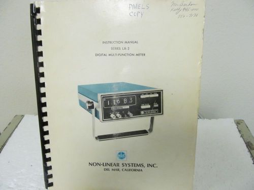 Non-Linear Systems Series LX-2 Digital Multi-Function Meter Instruction Manual