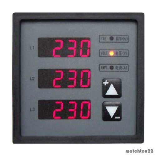 3phase triple multi-function  self-recycle(ac v,hz,a)digital red led panel meter for sale