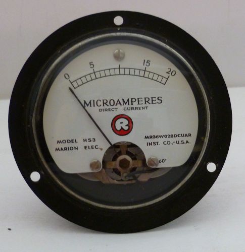 Vintage Meter Marion Elect. Model HS3 0-20 Microampere DC, Inst. Co, USA
