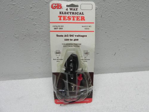 Gb four 4 way lectrical tester ac/dc 110 to 460 with original packaging for sale