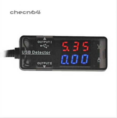 Two color red+blue led usb charger voltage current meter tester power detector for sale