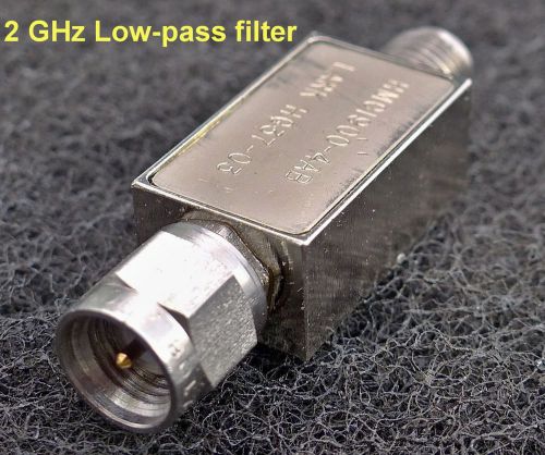 2 GHz low-pass filter SMA  male and SMA. Tested and guaranteed, Ships free in US