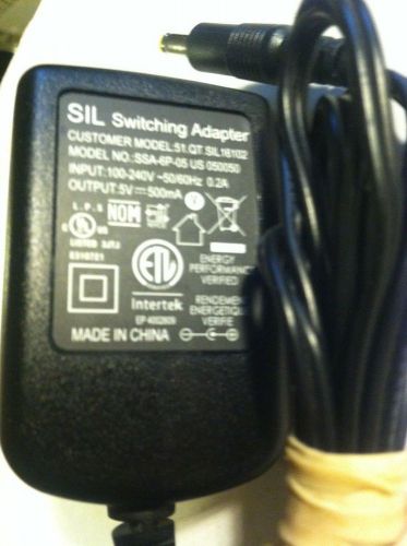SIL power cord SSA-6P-05 US 050050 5V 500mA Switching Power Adapter