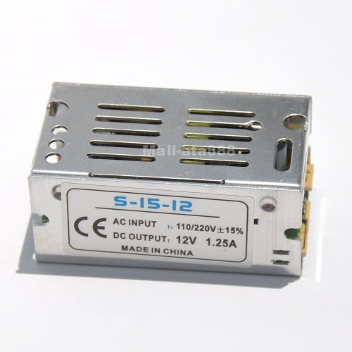 New universal 12v 1.25a 15w switch power supply driver ac 100-240v for led strip for sale