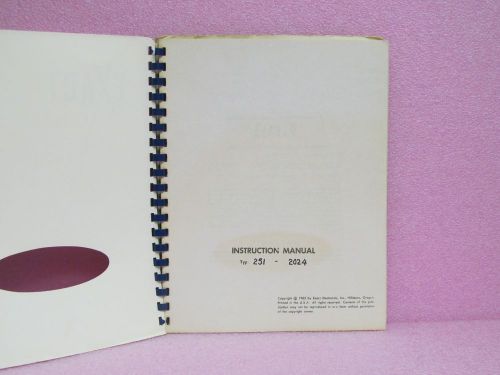 Exact Electronics Manual 251 Function Generator Instruction Manual w/Schem. 1962