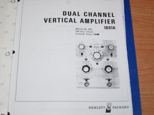 HP/Agilent 1801A Dual Channel Vertical Amplifier Operating/Service Manual