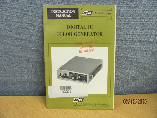 B+K MODEL 1248: Digital IC Color Generator-Instruction Manual w/schematic