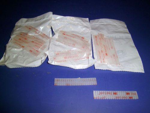 3M CLEAR DUAL LOCK Velcro Strips  3&#034; X 1/2&#034; PIECES 3 bags of 5 NEW RE Fasteners