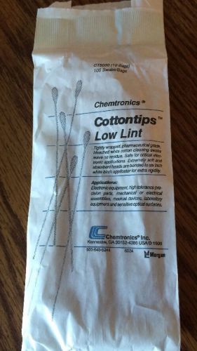 Chemtronics CT 5000 Cotton Tip Low Lint Swabs 10 Packs Of 100 Each Total 1000 Pc