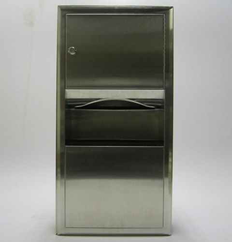 Bobrick b-369 recessed paper towel holder/dispenser trash/waste can/receptacle for sale