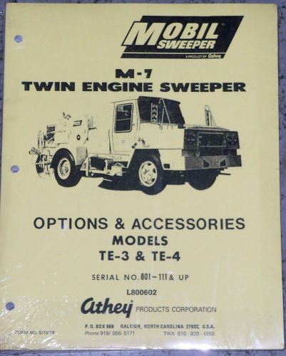 Mobil Street Sweeper TE3, TE4 Options &amp; Accessories Manual, NEW