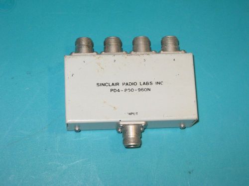 Sinclair 800-960 MHz 4 Way Receiver Power Divider &#034;N&#039; Conn.  PD4-800-960N