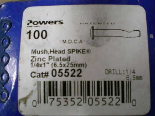Powers Mushroom head spike (100pcs) Zinc (Part # 05522)