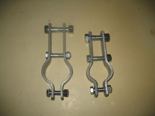 PIPE CLAMPS 12 (2&#034;) &amp; (2) 1-1/2&#034; DOUBLE BOLT ANVIL GALVANIZED STEEL