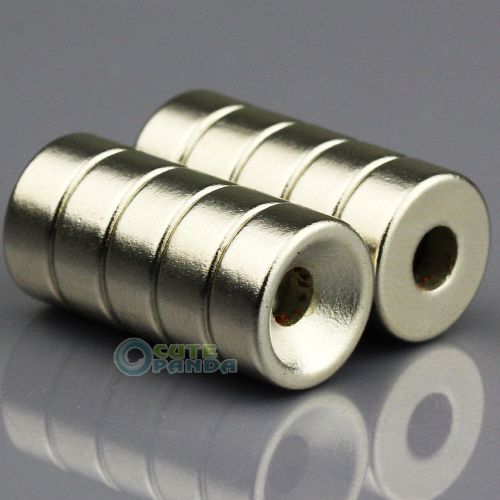 10pcs N50 Round Neodymium Counter Sunk Ring Magnets 12 x 5mm Hole 4mm Rare Earth