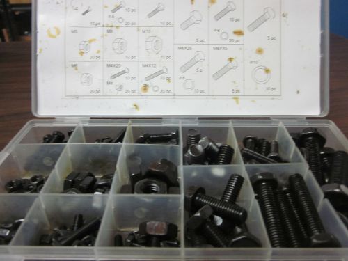 240pc g industrial tool black metric nut bolt lock washer assortment mnb240 for sale