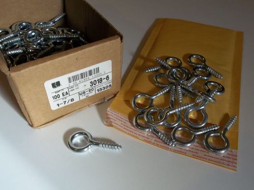Screw eye, large eye, steel, zinc finish, overall length 1-7/8 inch, quantity 16 for sale