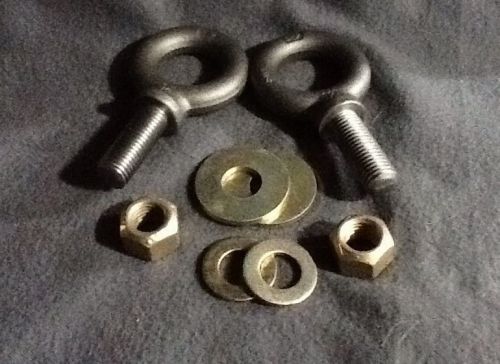 Forged eyebolts 3/4 x 2&#034; with locknuts (2pcs) usa made for sale