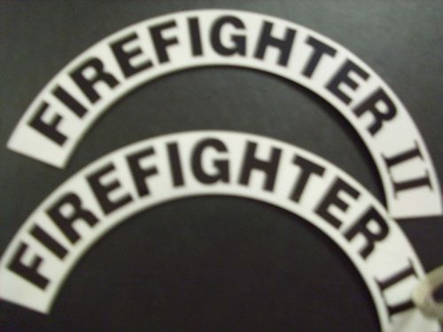 FIREFIGHTER II  Fire Helmet WHITE CRESCENT PAIR REFLECTIVE Decal