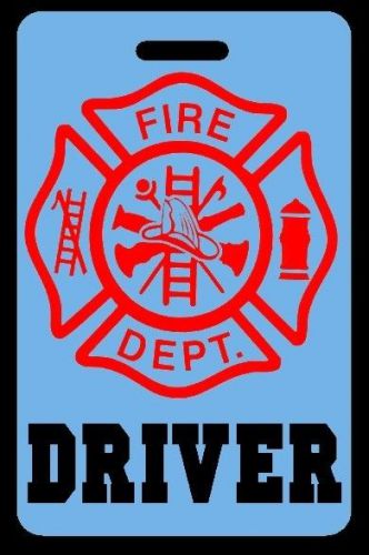 Sky-Blue DRIVER Firefighter Luggage/Gear Bag Tag - FREE Personalization