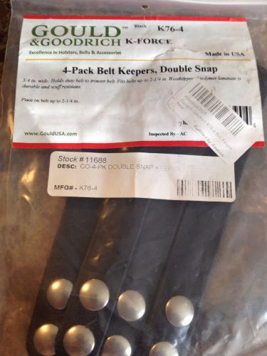New Gould &amp; Goodrich 4 Pack Of Belt Keepers, Double Snap 3/4&#034; Wide