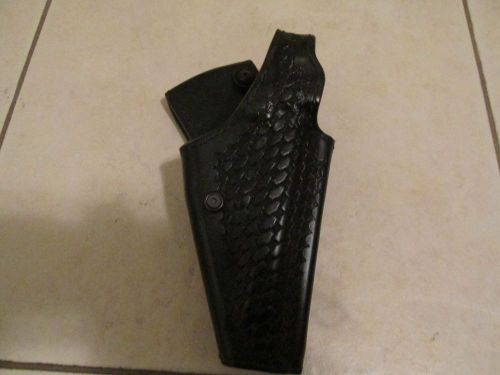 Safariland ber-92 right hand duty holster black leather basket weave for sale