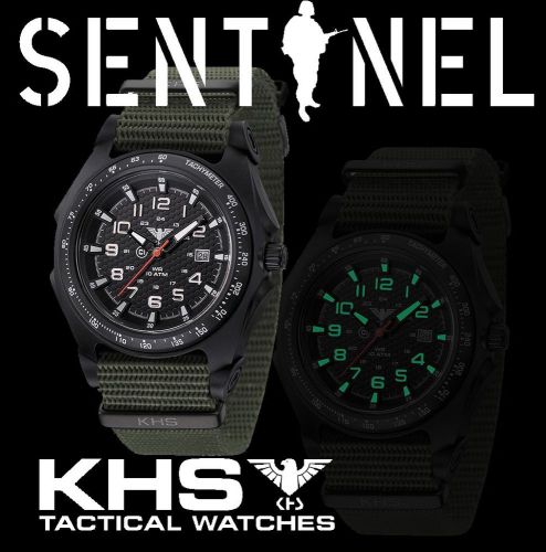 Pilot watch, black sentinel, analog, c1-illumination, khs germany, police watch for sale