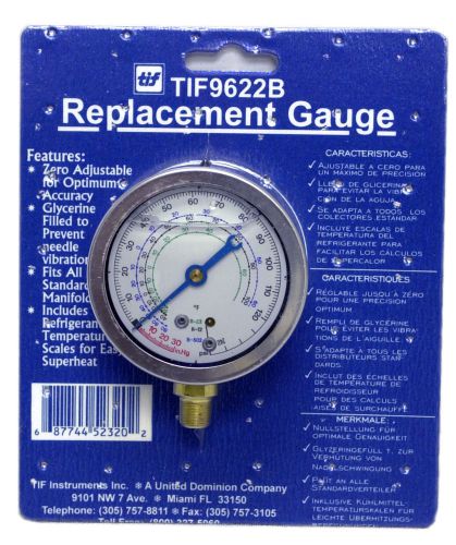 Tif tif9622b 63mm, glycerin filled zero-adjustable low side compound gauge for sale