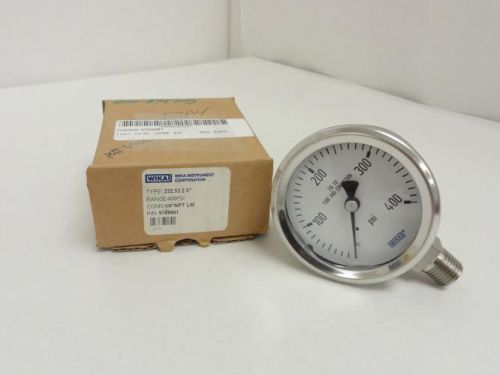 145045 New In Box, Wika 9768661 SS Pressure Gauge, 0-400PSI, 1/4&#034; NPT, 2.5&#034; Dial