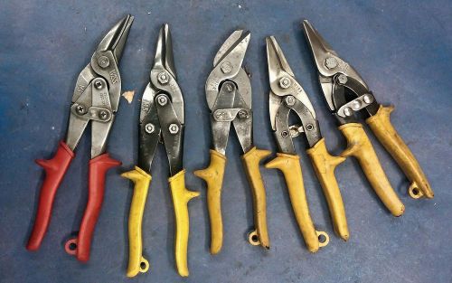 (5)Wiss Tools - M1, M3, (2)MPC-3 A, M41-R Aviation Metal Cutting HVAC Tin Snips