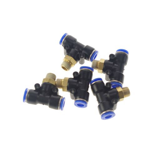 Lot5 pneumatic push in tube fitting branch t union 12mm to center male 1/8&#034; bsp for sale