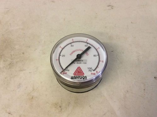 Anderson pharmaceutical series 0 - 100 psi pressure guage for sale