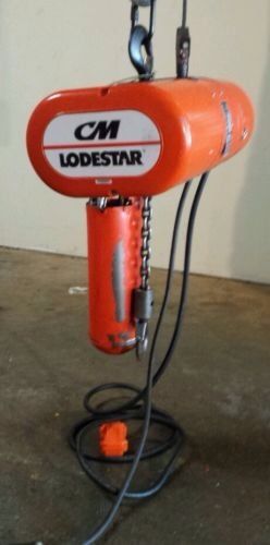 Cm lodestar 1 ton (ll2) electric chain hoist (2 speed 32/10 fpm 20&#039; lift) for sale