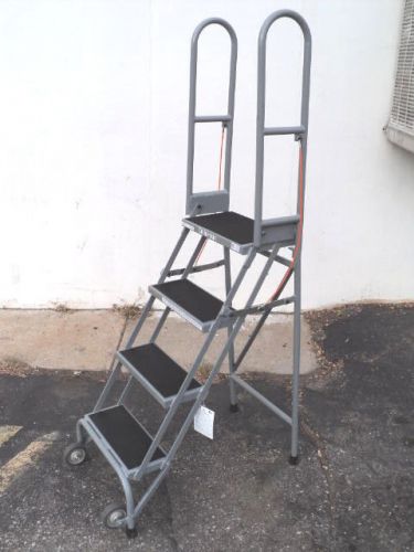 Cotterman 70&#034; 350lbs folding rolling safety platform ladder sasa4a2e10c50p6 for sale