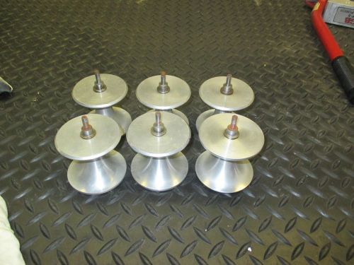 (6) Aluminum V Groove Rollers with stems and berings